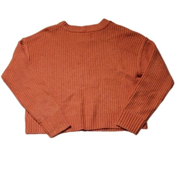 NWT American Eagle Snowdrift‎ Sweater Coral Wool Blend Chunky Boxy Cropped - XS - Picture 2 of 6